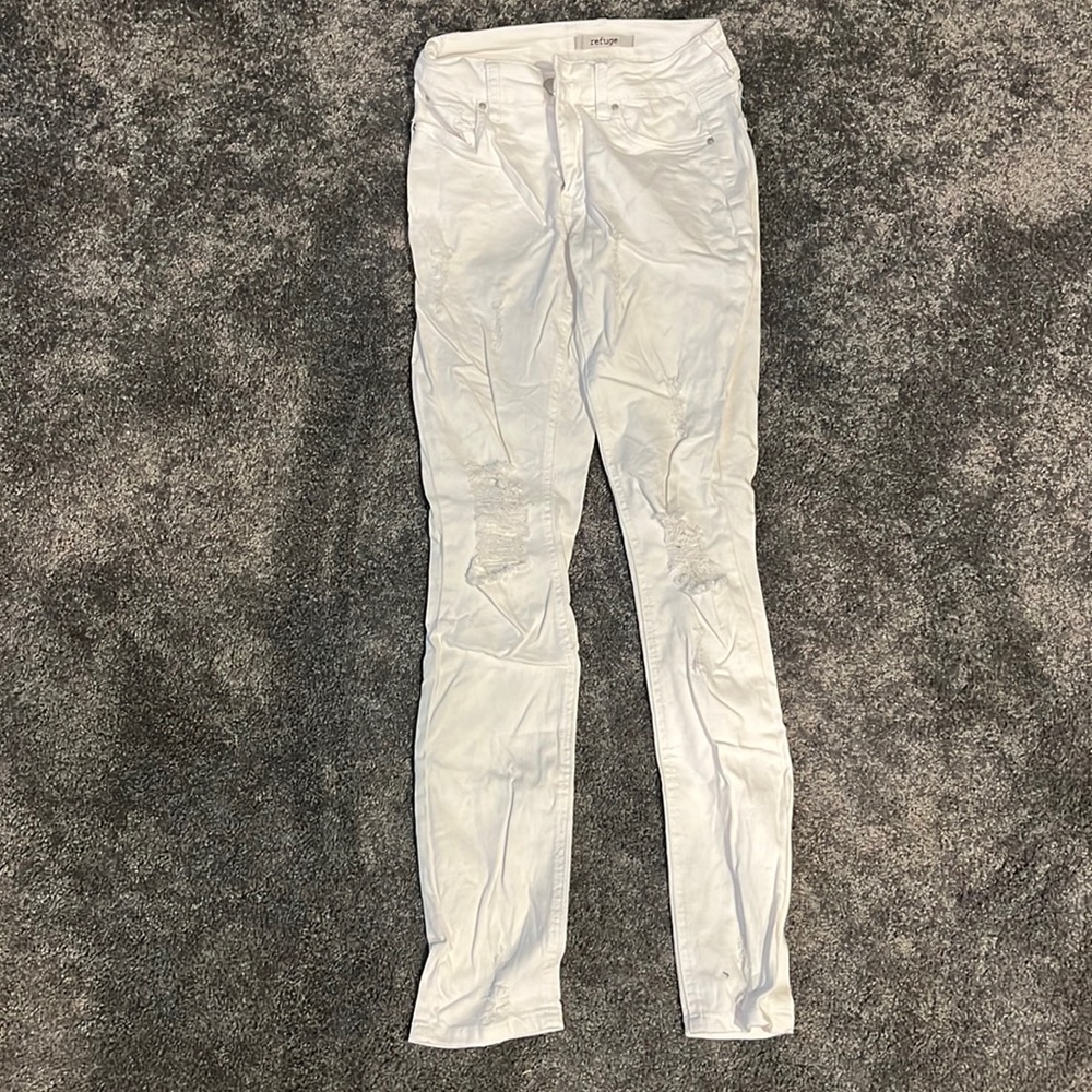 White ripped jeans